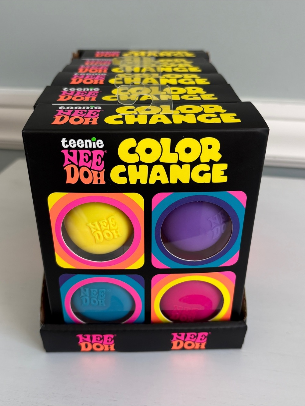 Case Of 6 Authentic Schylling Nee Doh Teenie Color Change 4 Packs NEW Rare